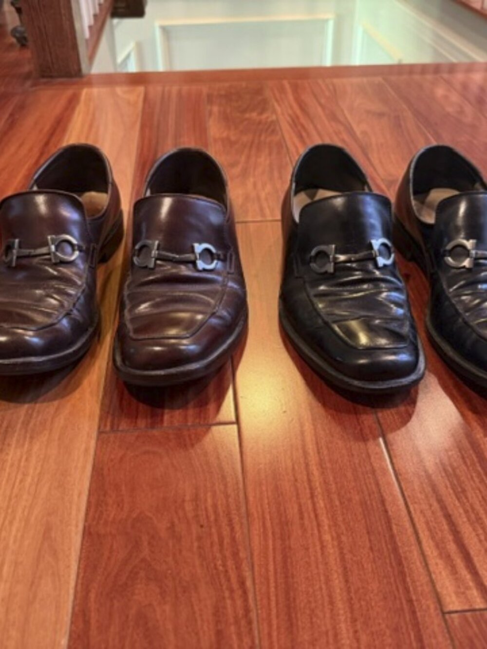 FERRAGAMO LOAFERS MENS BLACK AND BROWN SIZE 10 ITALIAN MADE DEAL!!! PAID $2000